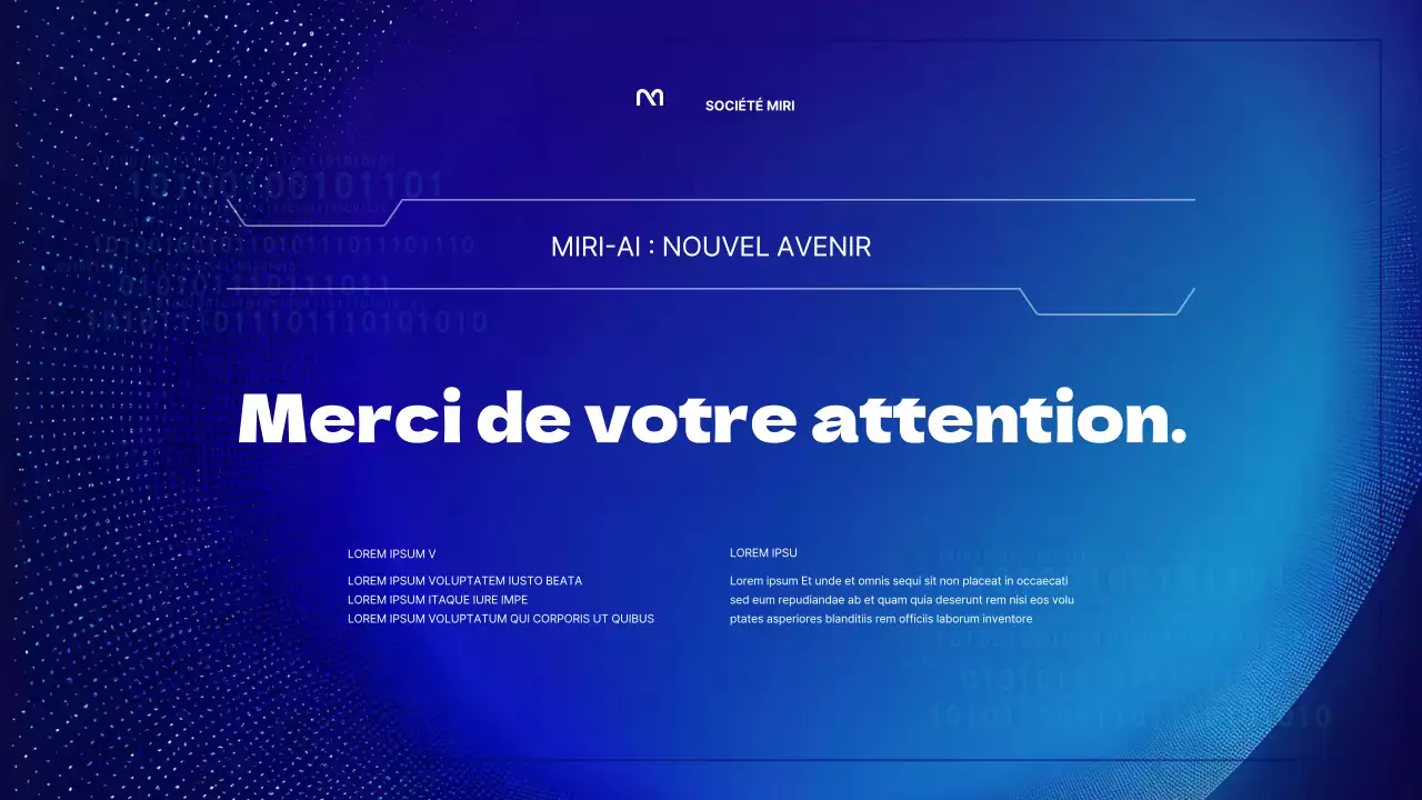 Présentation d'une IA cybernétique aux couleurs bleues et fluorescentes