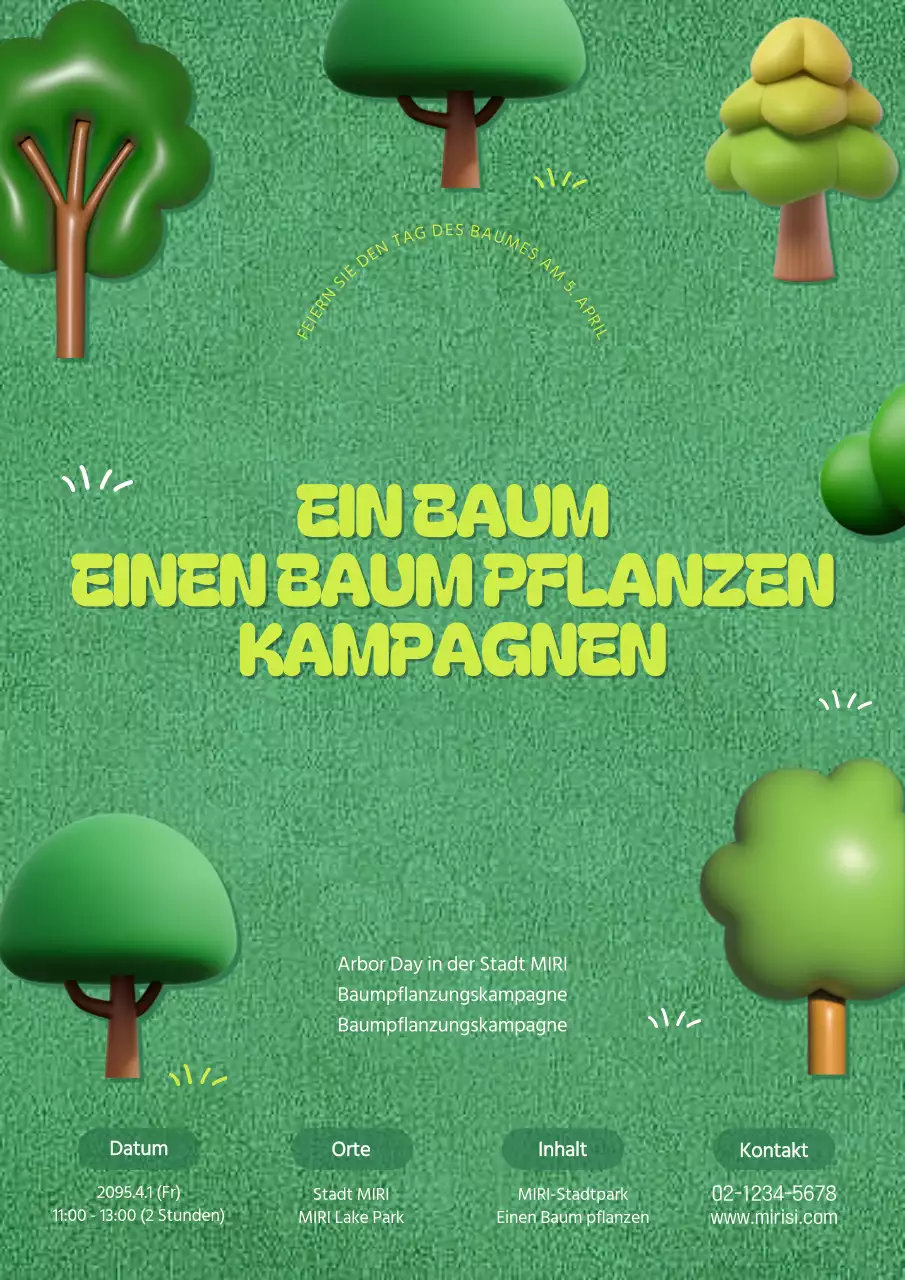 Niedliches Green Day Werbeplakat in Grün und Chartreuse