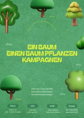 Niedliches Green Day Werbeplakat in Grün und Chartreuse