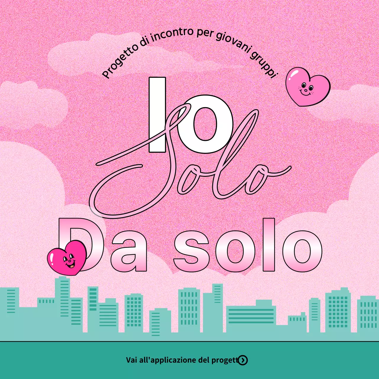 Promuovere un appuntamento municipale kitsch in rosa e menta.