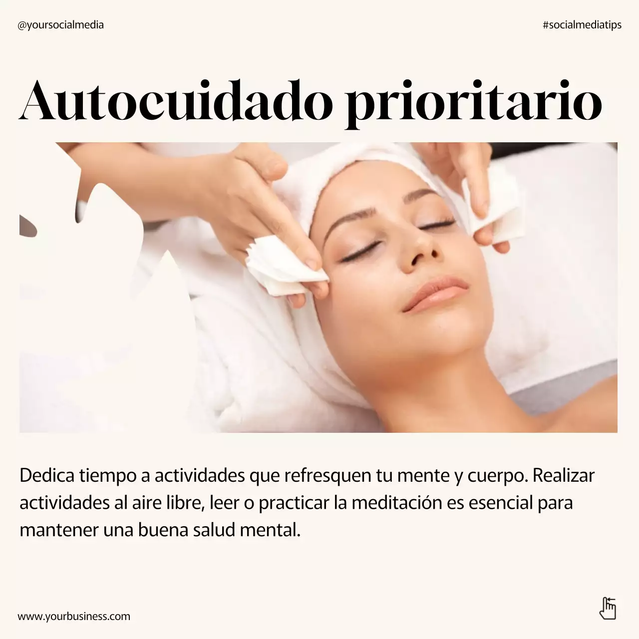 Beige Minimal Bienestar Mental Buen Estilo de Vida Instagram Carrusel Post