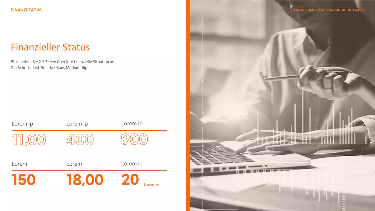 Ein moderner, orange-weißer Briefkopf für ein Unternehmen der Schwerindustriechemie