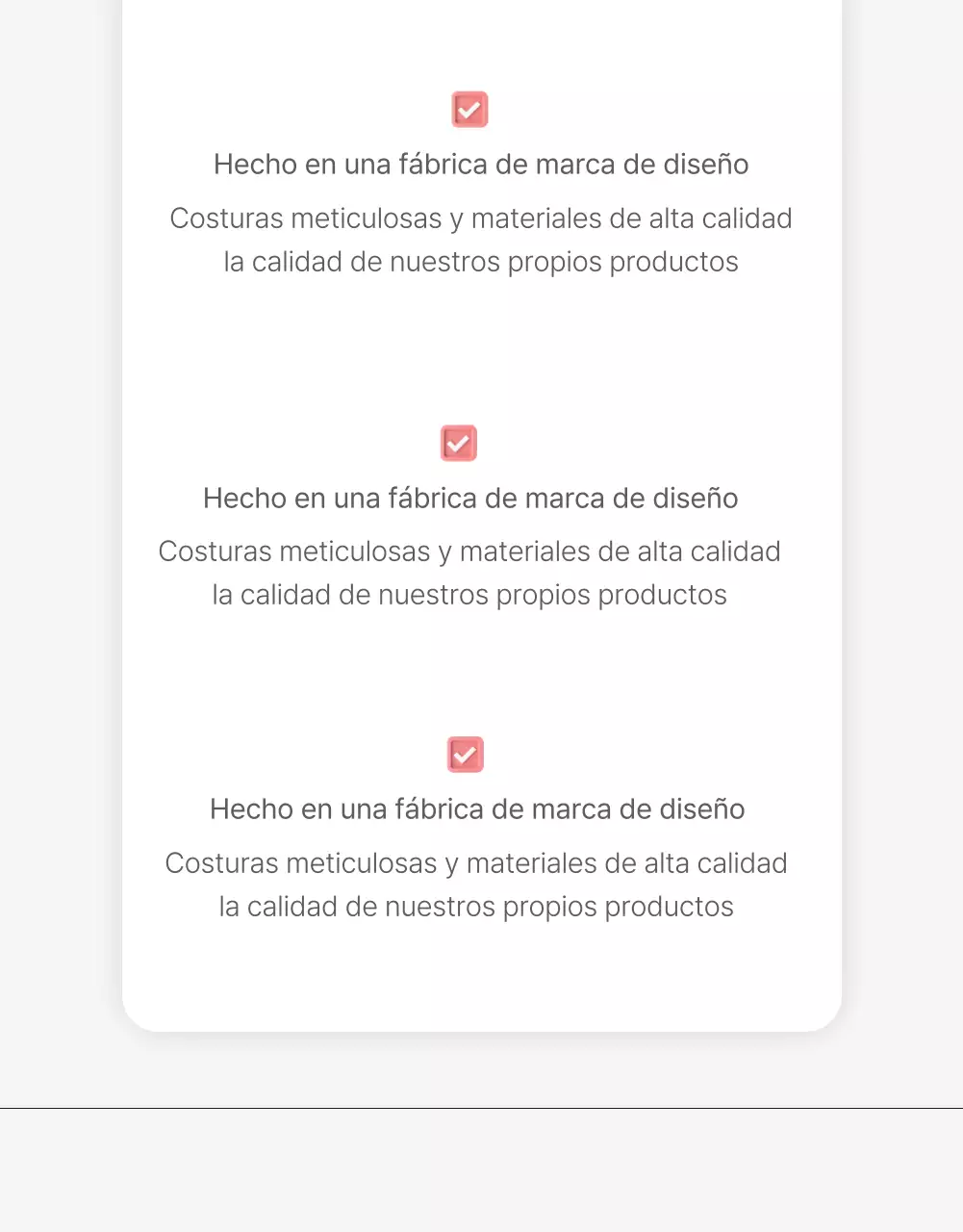 Una página de introducción o anuncio para un centro comercial de moda con un estilo sencillo de emojis blancos y grises.
