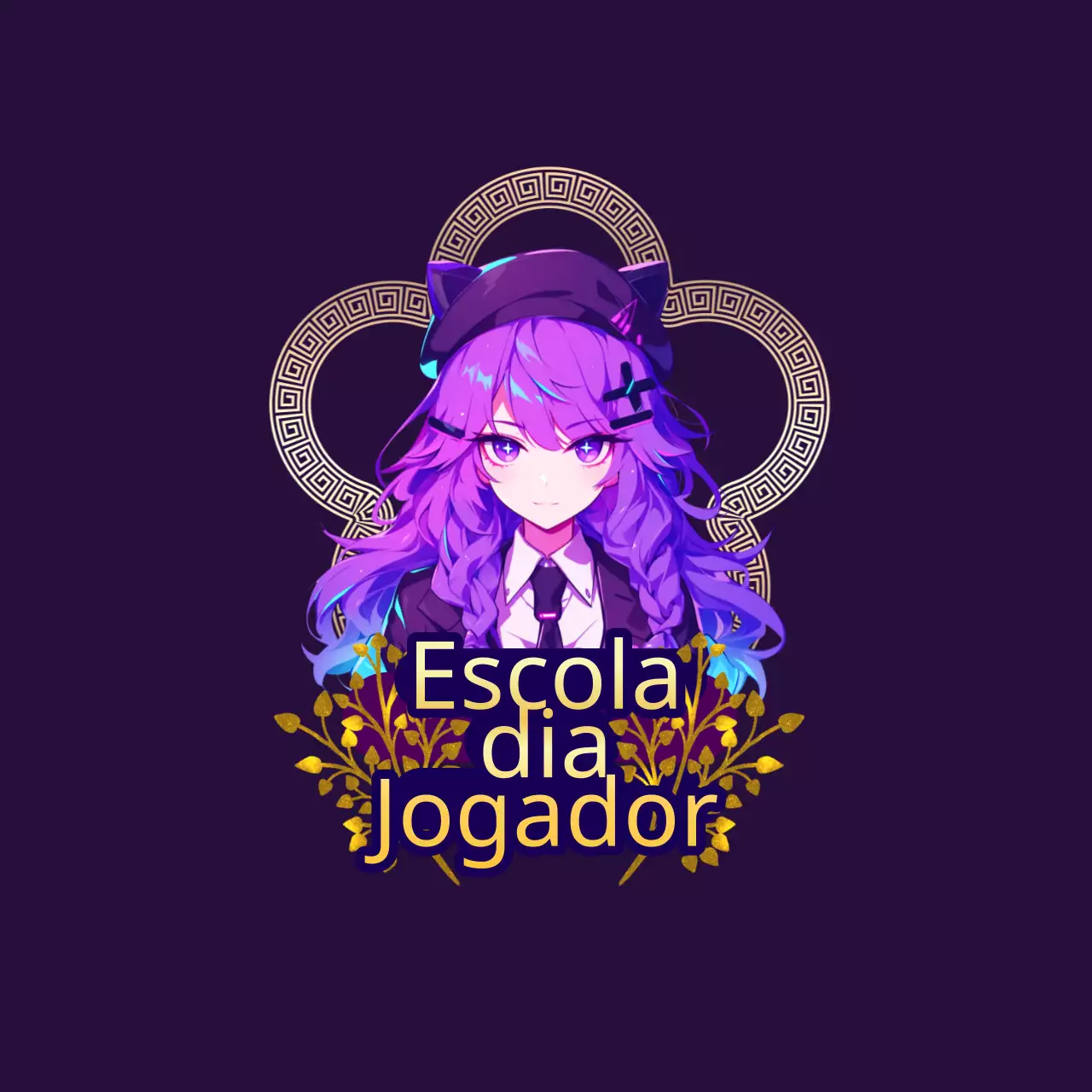 Logótipo do canal de jogos com cenário moderno em azul e verde