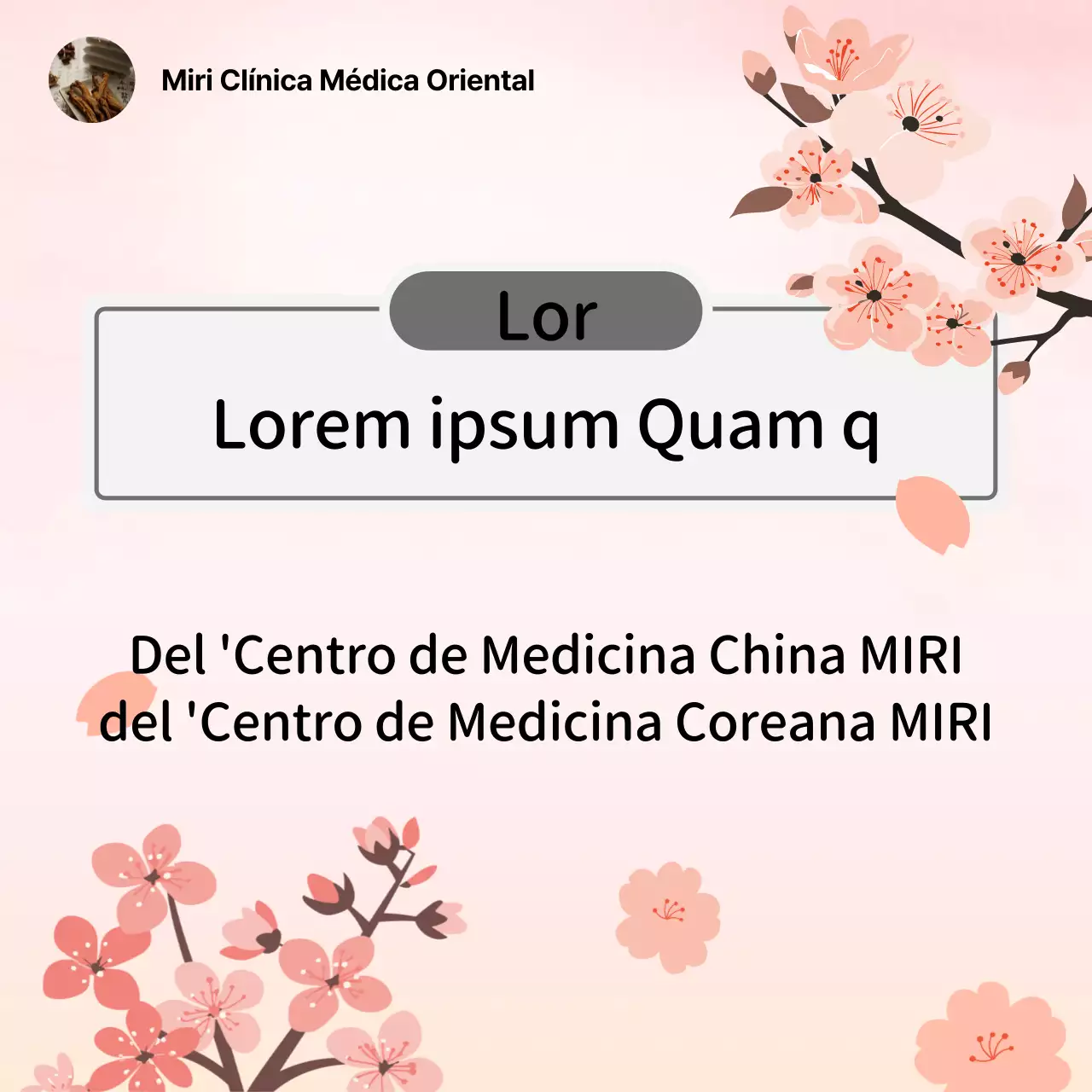 Anuncio rosa de una clínica de medicina natural china