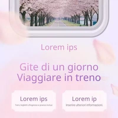 Semplice pubblicità di un'agenzia di viaggi di un giorno con sfondo color malva