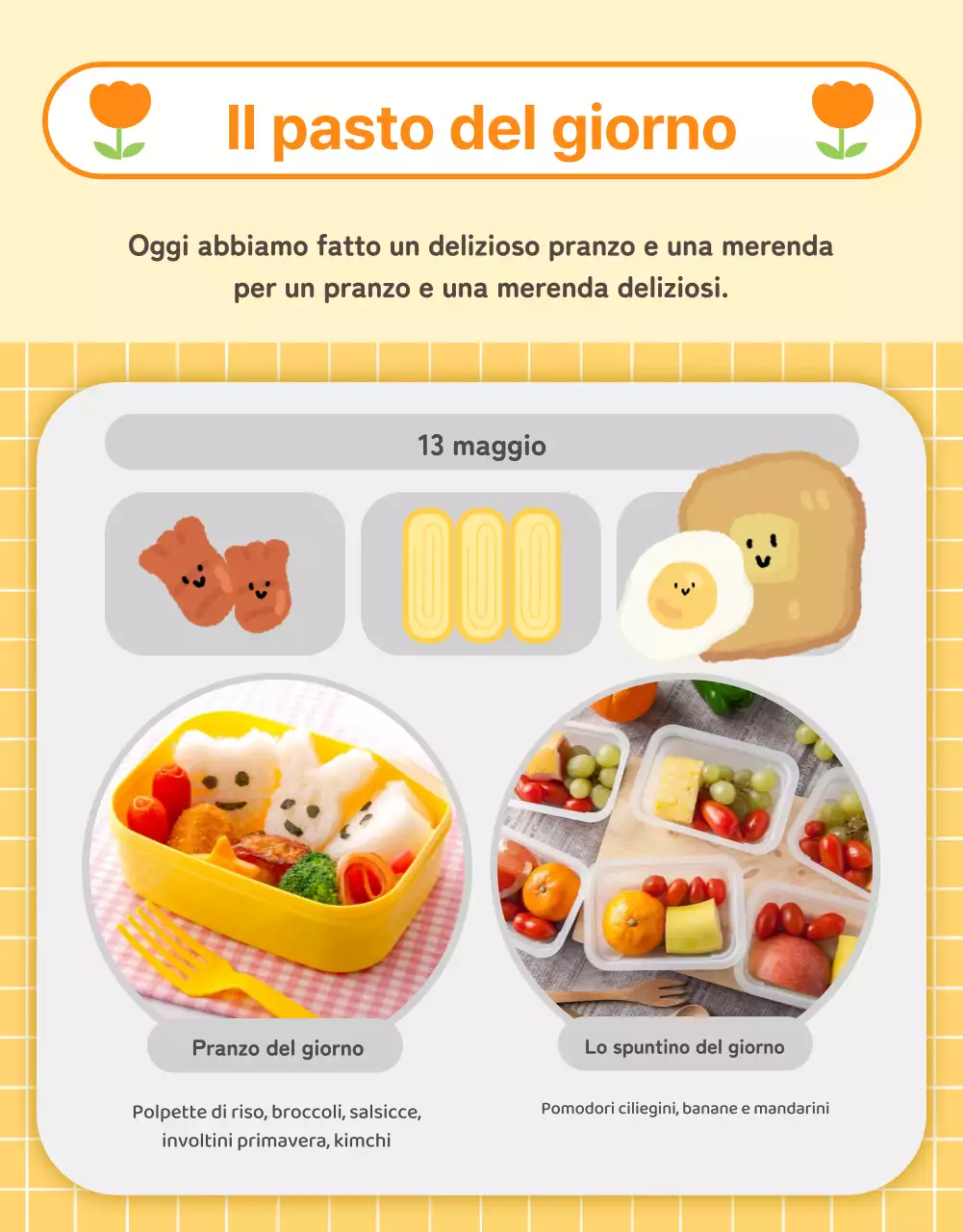 Annunci prescolari arancioni e gialli