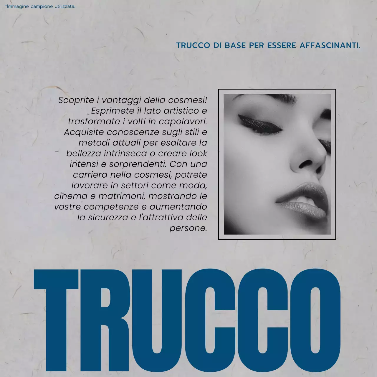 Grigio Blu e Bianco Trend Truccatore Promozione Scuola di Bellezza
