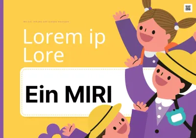 Einfache Vorschul-Namensschildhülle in Gelb und Lila