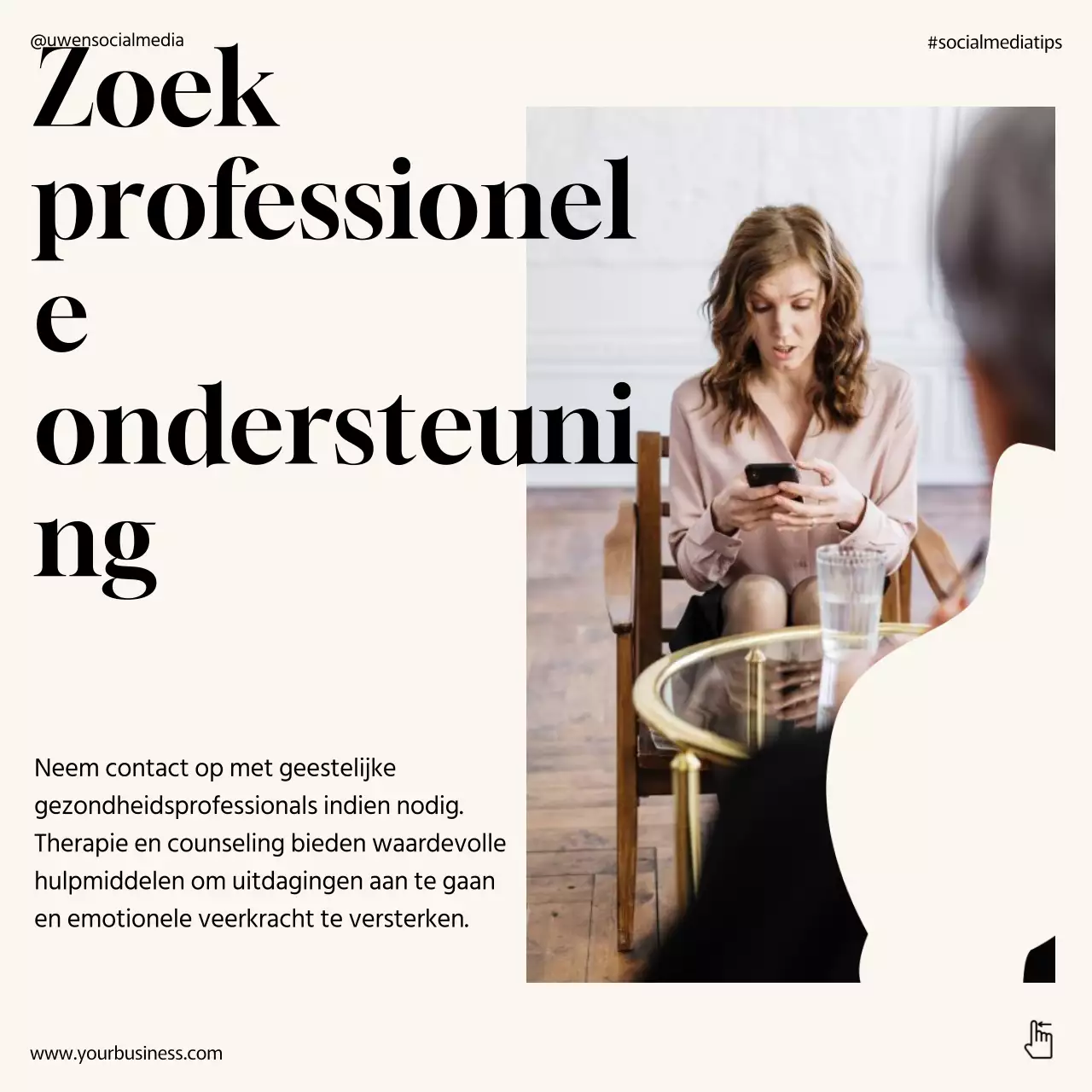 Beige Minimal Mental Wellness Goede Lifestyle Instagram Carrousel Post