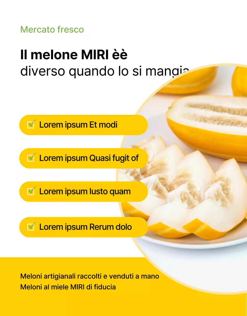 Promuovere la frutta gialla, semplice e fresca