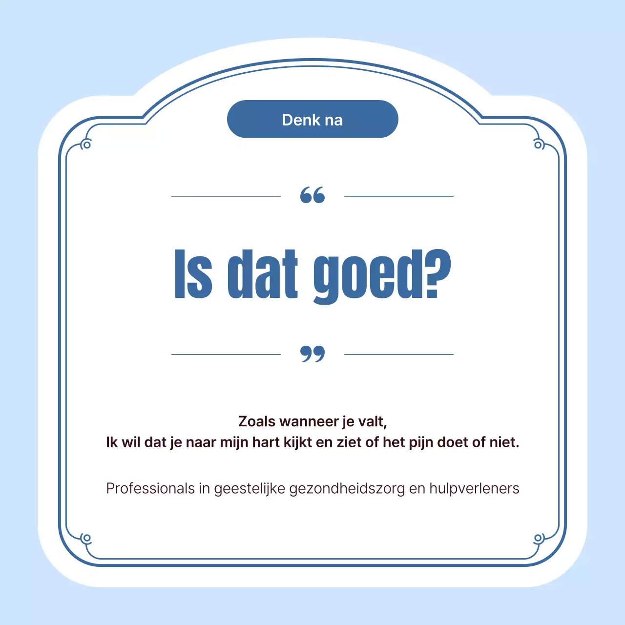 Eenvoudige advertentie met ziekenhuislogo in lichtblauw