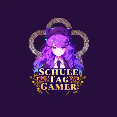 Gelb und lila Modern School Day Gamer Video Logo Cover