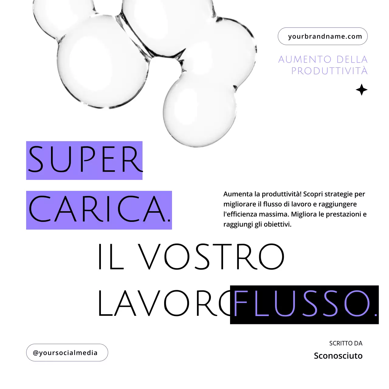 Guida al flusso di lavoro produttivo moderno in bianco e viola