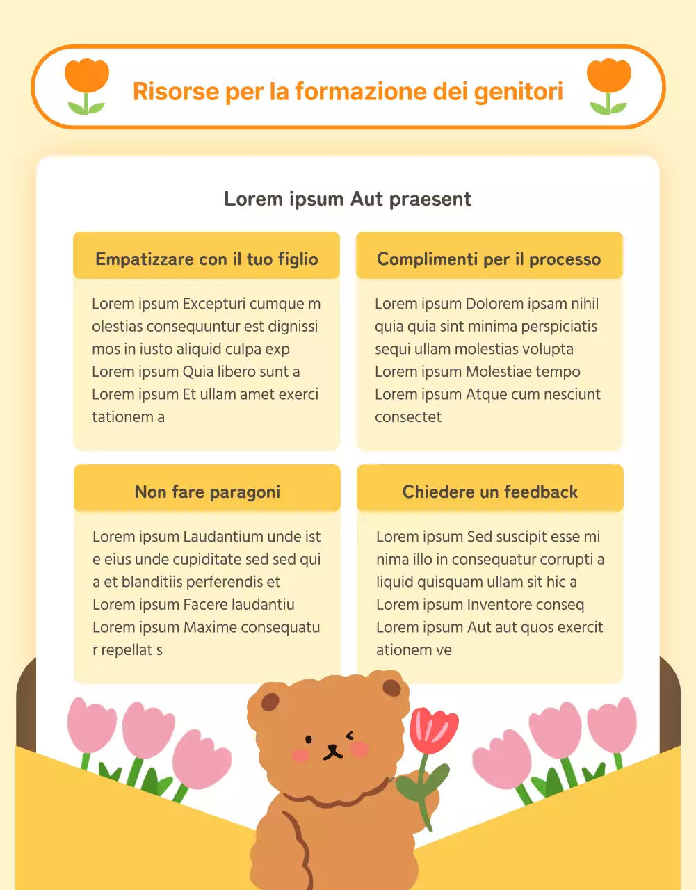 Annunci prescolari arancioni e gialli