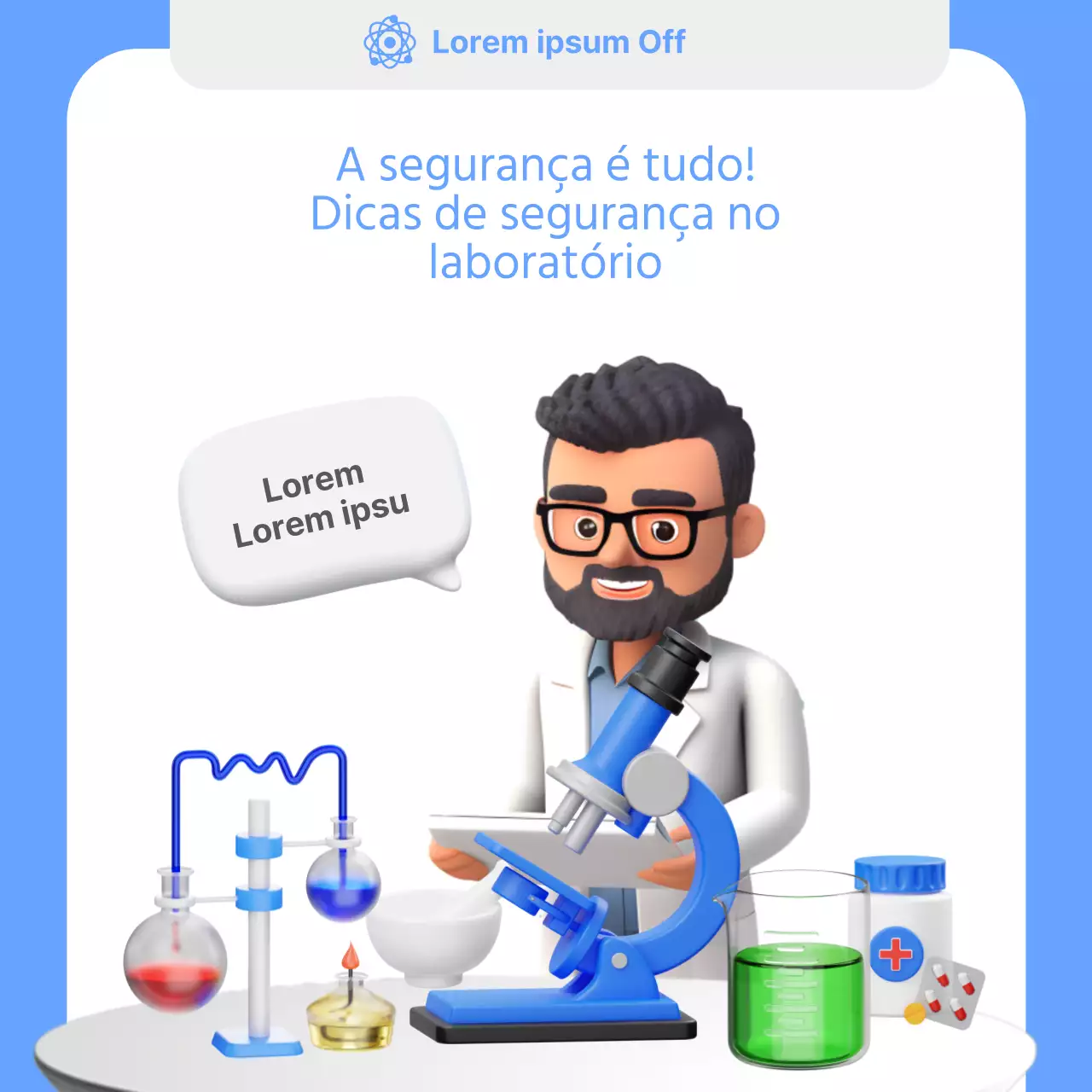 Dicas de segurança para o laboratório azul e branco