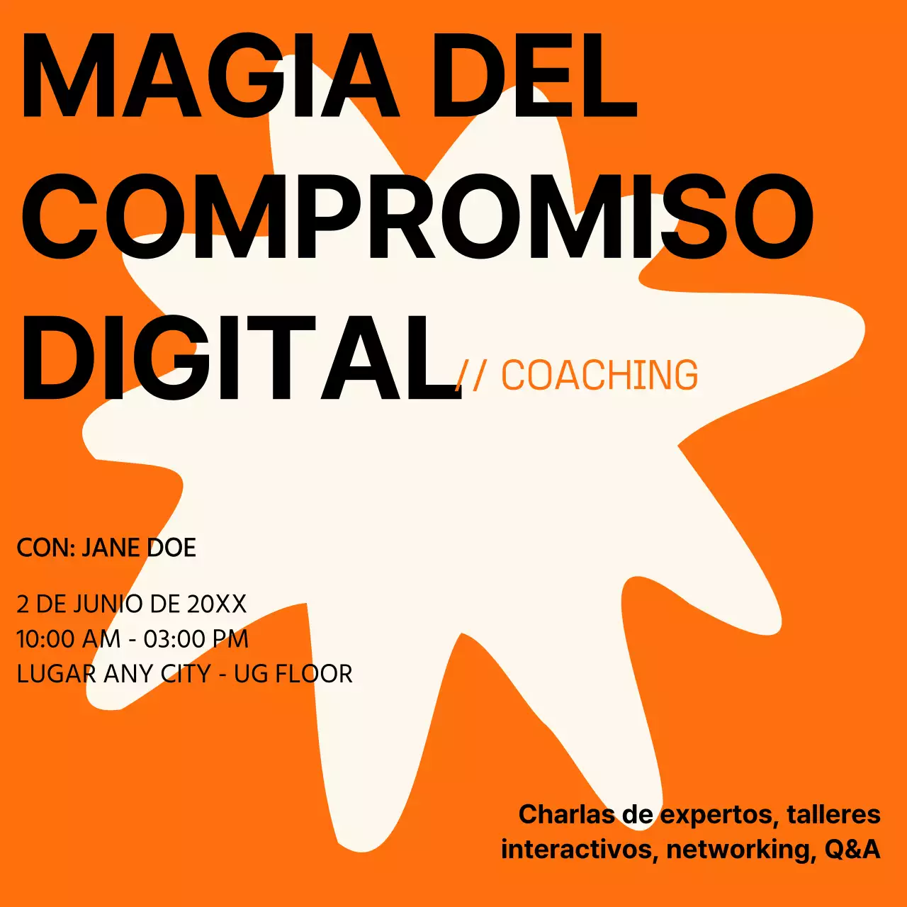 Naranja Minimal Tendencia Fuerte Social Media Coach Instagram Colección Post