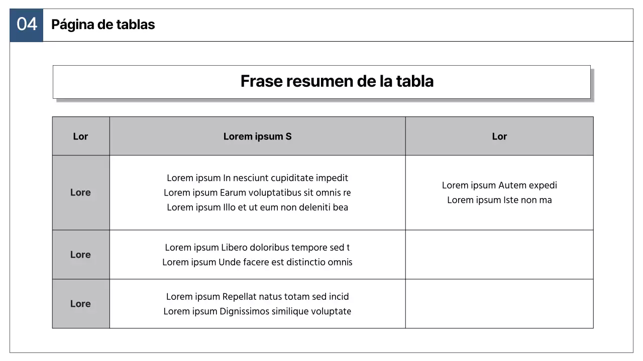 Un sencillo informe de estrategia de mercado en azul marino y gris