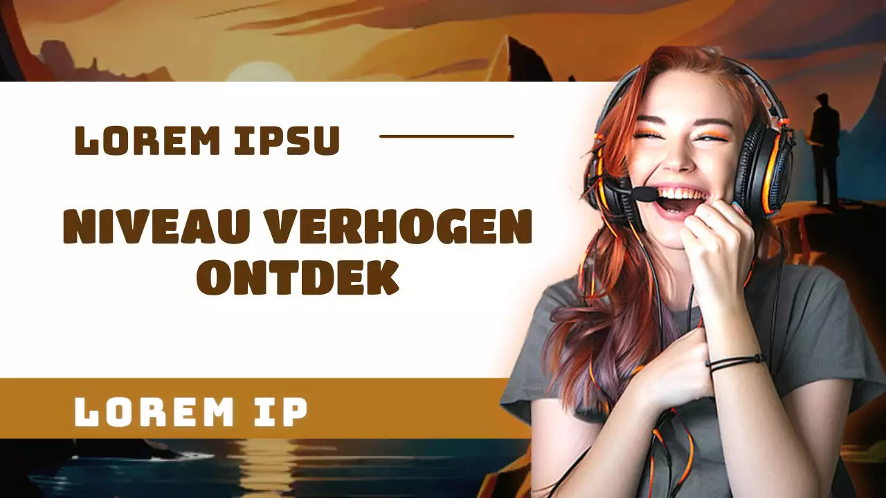 Een rood en bruin, op de natuur geïnspireerd gamekanaal promoten