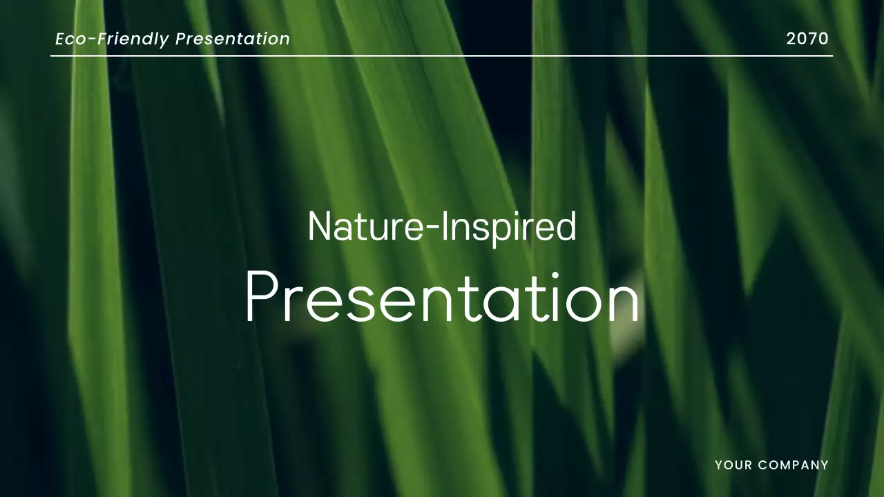 A green, modern, naturalistic green report