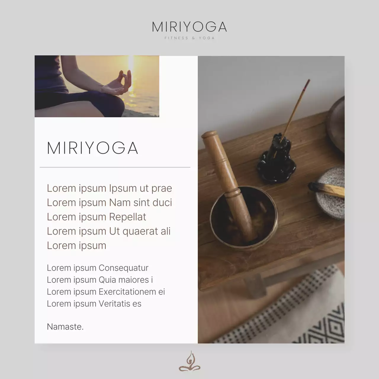 Promouvoir le yoga en gris et simple