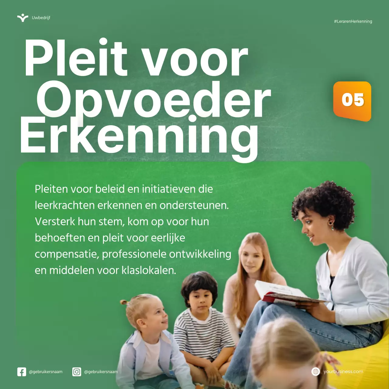 Groen Oranje Modern Nationale Teacher Appreciation Week Microblog Carrousel Tips