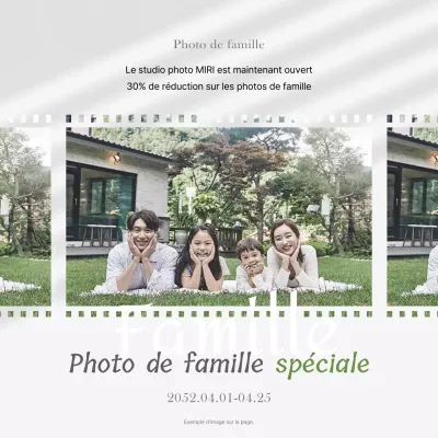 Annonce de vente de portraits de famille modernes gris et verts