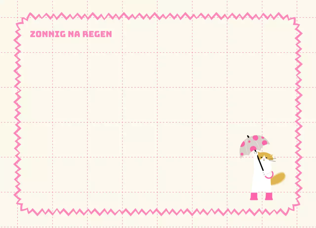 Voor café-artikelen met roze en beige kattenillustraties