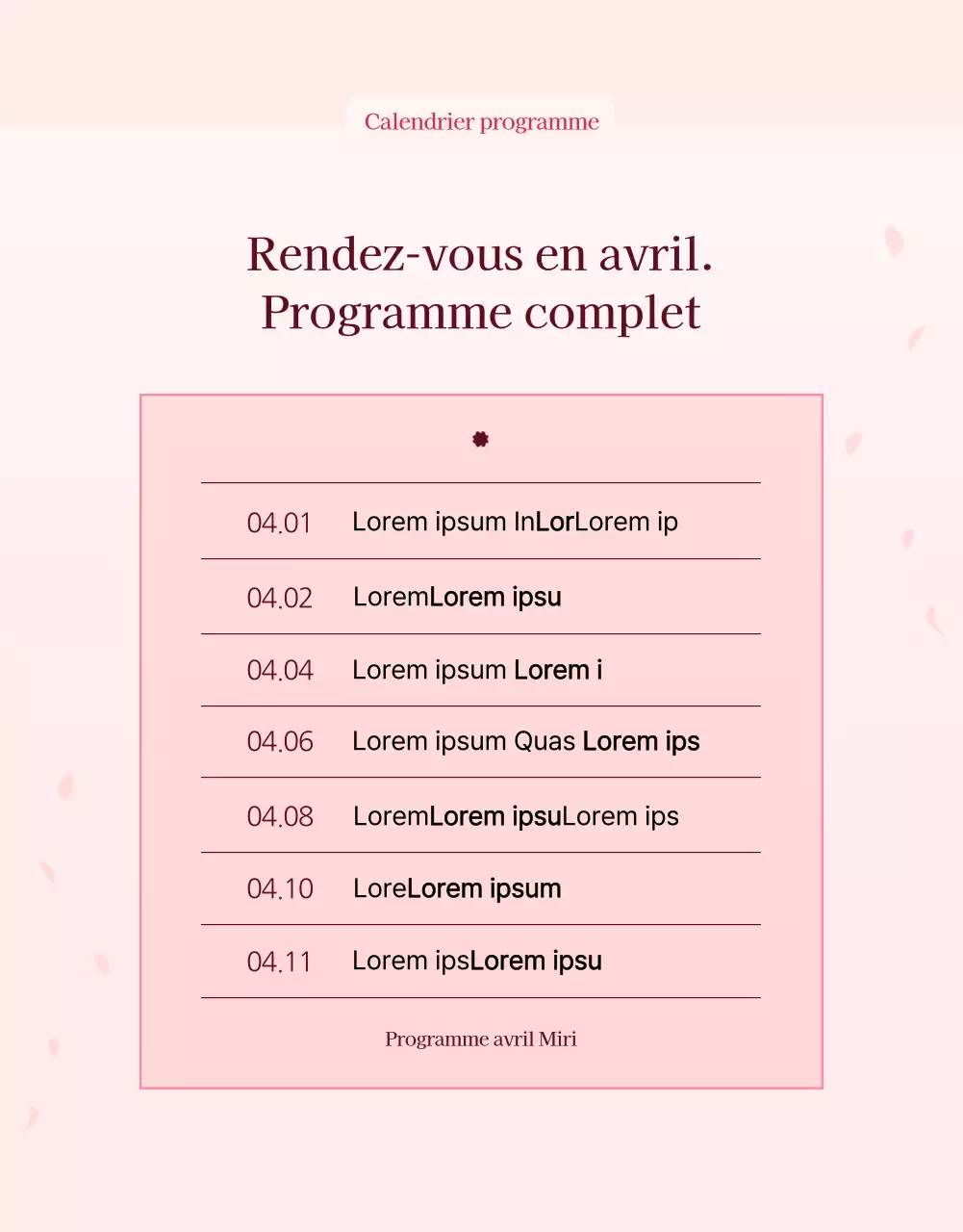 Promouvoir le programme des centres artistiques haut de gamme roses et blancs