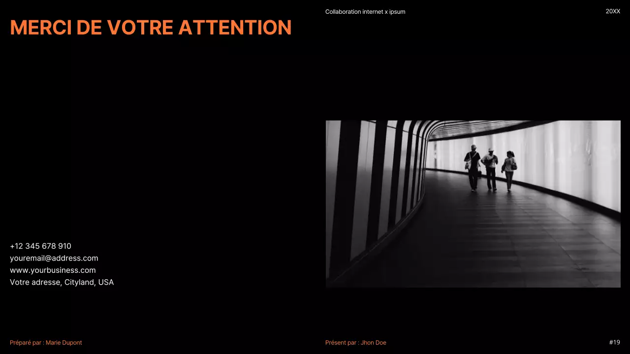 Orange Moderne Minimal Gras Pitch Deck Proposition