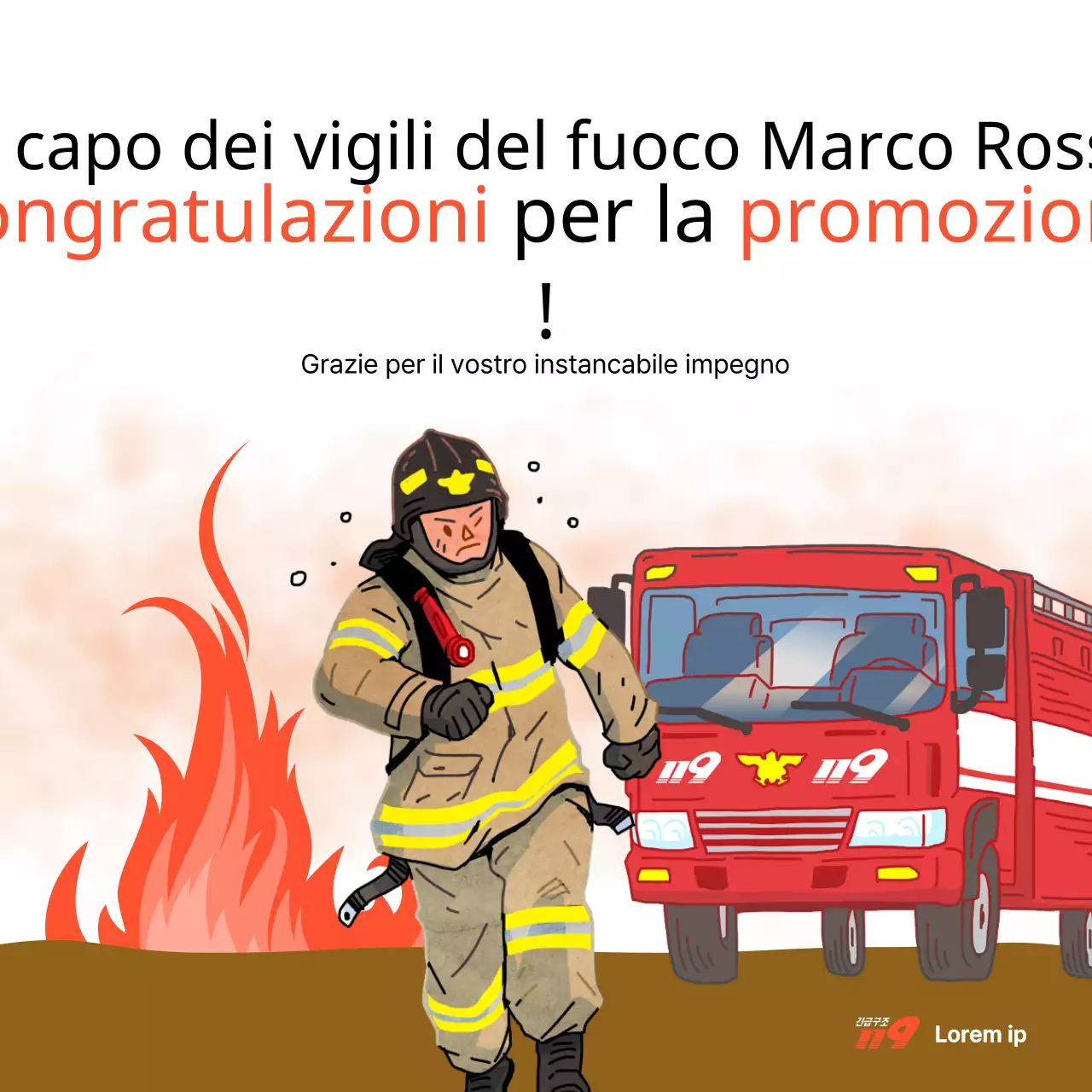 Informazioni di base sulle celebrazioni per la promozione degli incendi in rosso e marrone