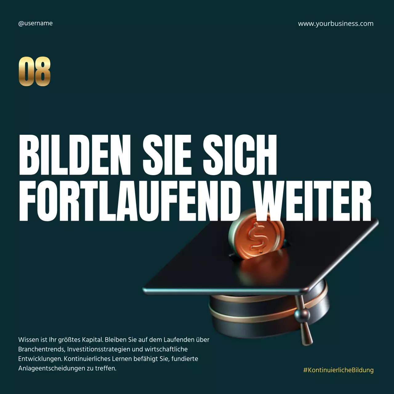 Schwarz Gold Elegant Metallisch Fett Investition Finanzstrategie Instagram Karussell Post