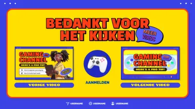 Promoot de video van je gamekanaal met een knalblauw en geel