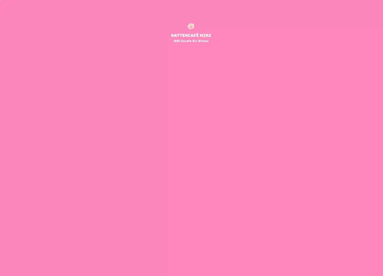 Voor café-artikelen met roze en beige kattenillustraties