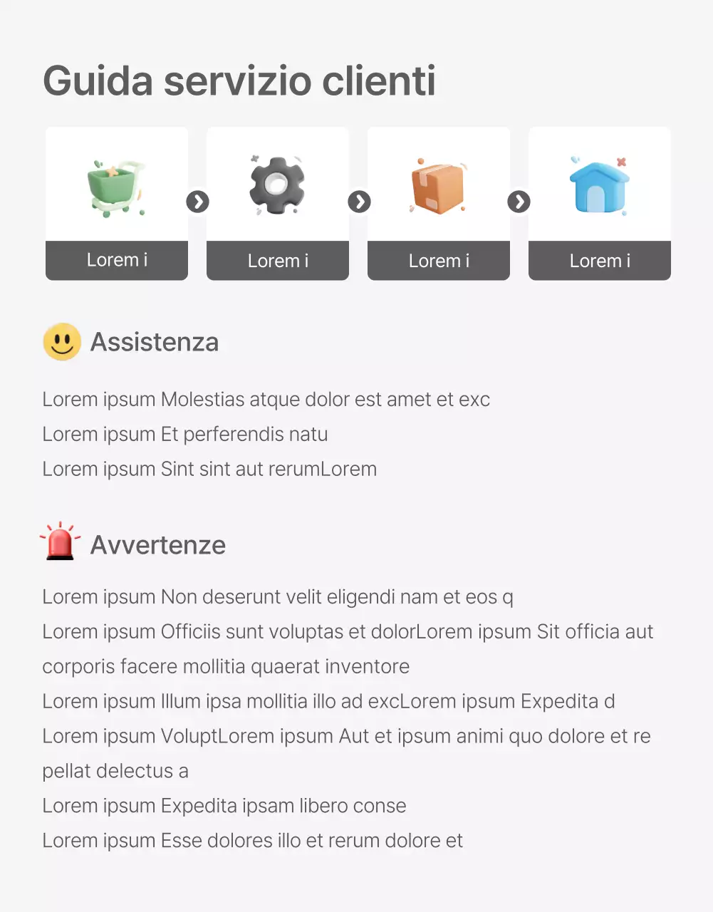 Un centro commerciale di moda decorato con uno stile semplice di emoji bianche e grigie, con le istruzioni e le precauzioni necessarie.