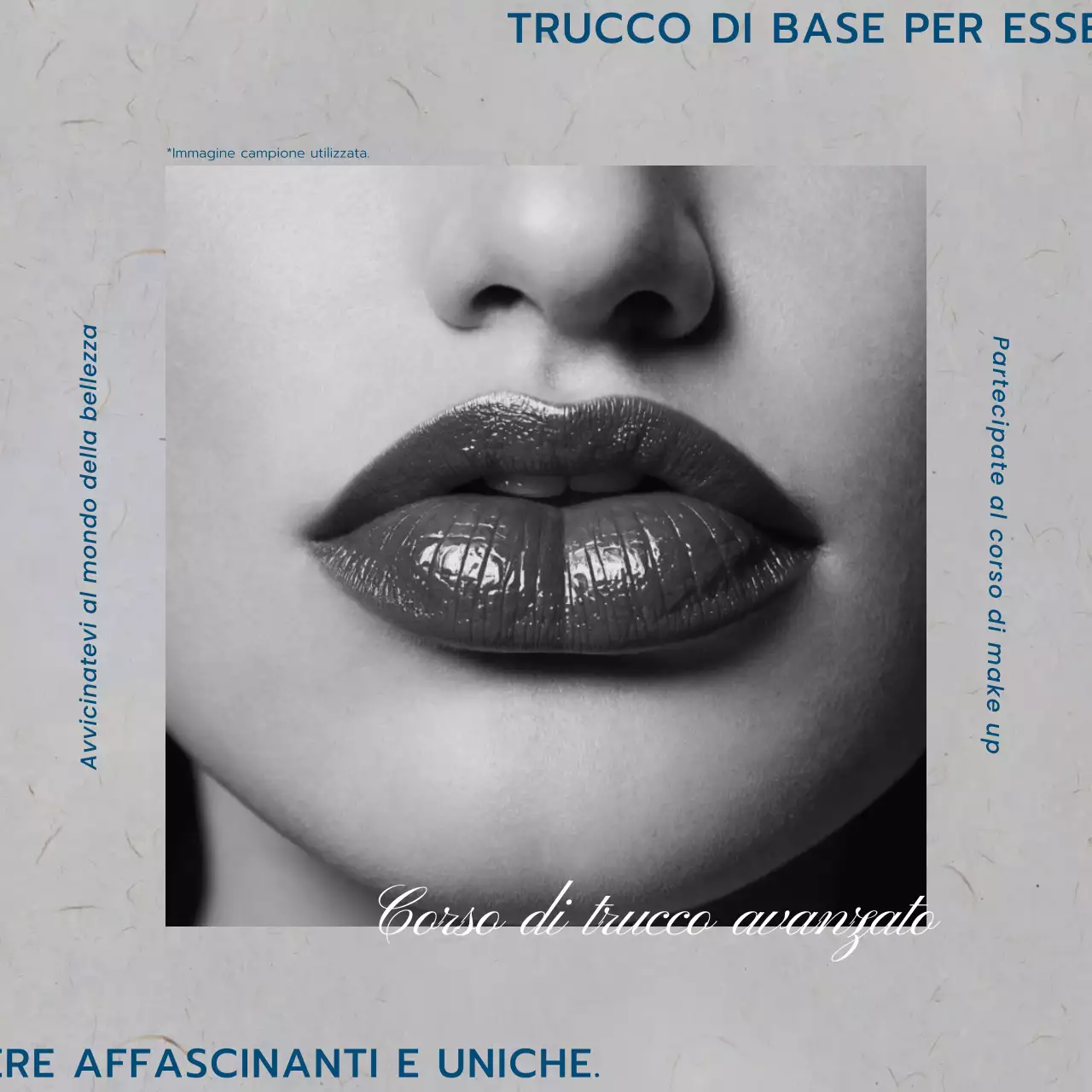 Grigio Blu e Bianco Trend Truccatore Promozione Scuola di Bellezza