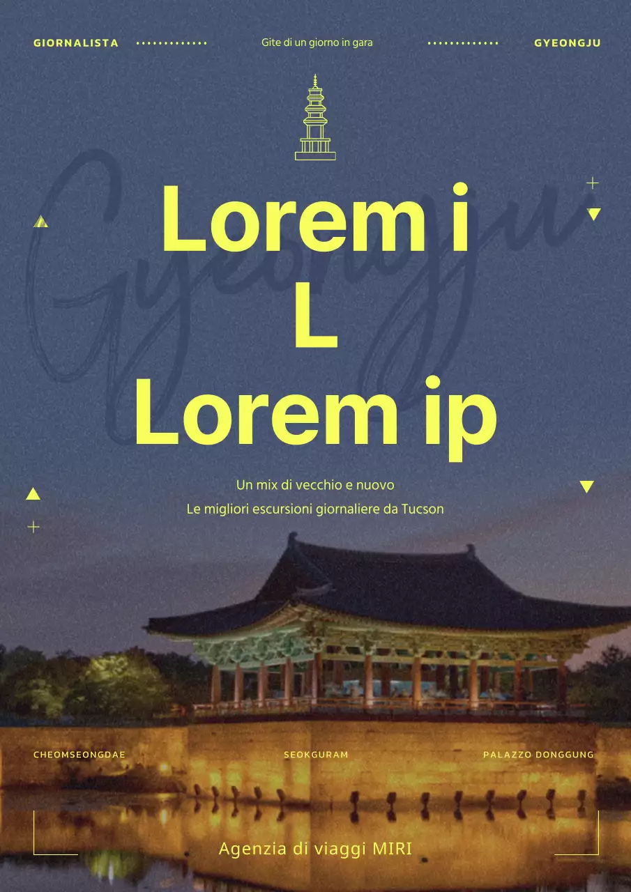 Promuovere gite giornaliere minimaliste con un concept di fotocamera con foto di attrazioni turistiche in colori neon