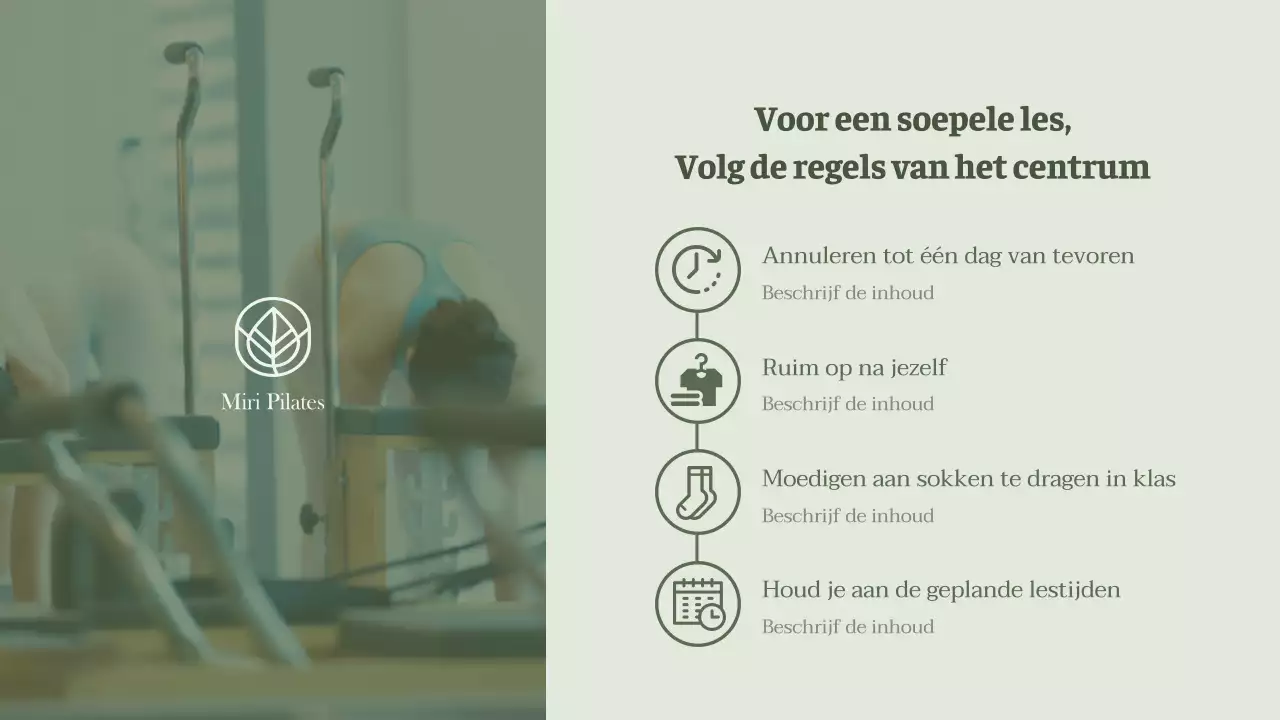 Een minimalistische Pilates-introductie in groen en limoengroen