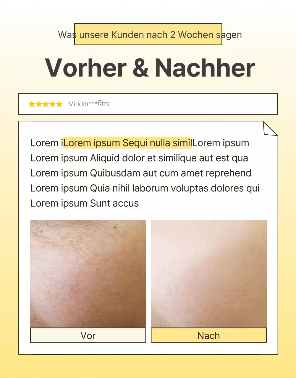Förderung einfacher Hautpflegekosmetik in Gelb und Orange
