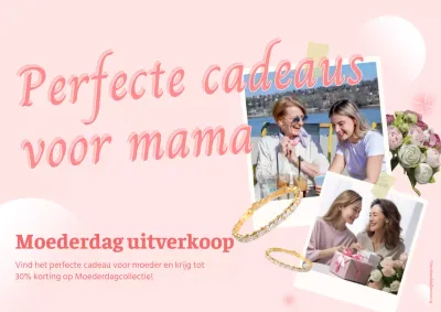 Roze en wit elegant cadeau voor moeder Advertentie