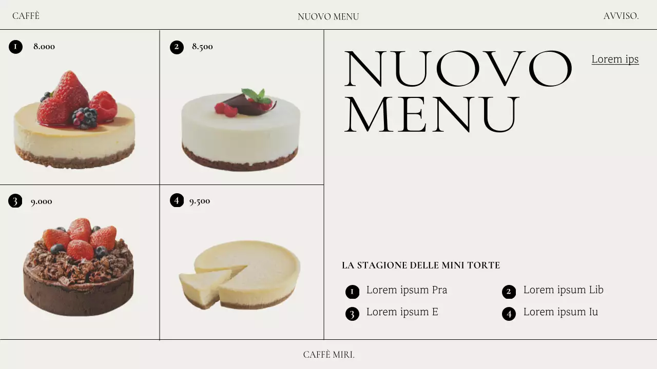 Annuncio di una collezione di caffè moderni in beige