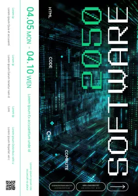 Schwarz und fluoreszierend, Cyber-Feeling, gemeinsame Software-Talentsuche von Industrie und Universität