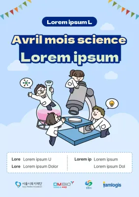 Mignon flyer de la Journée de la Chimie en bleu clair