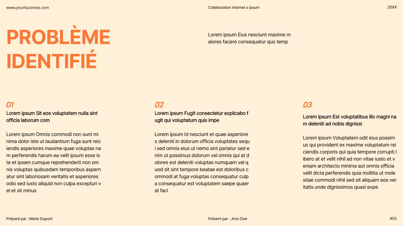 Orange Moderne Minimal Gras Pitch Deck Proposition