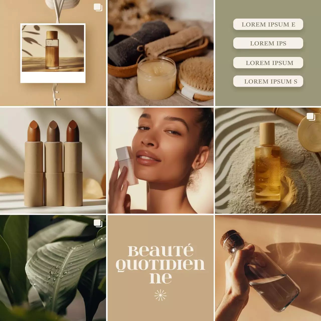 Beige Minimal Aesthetic Photo Collage Memo