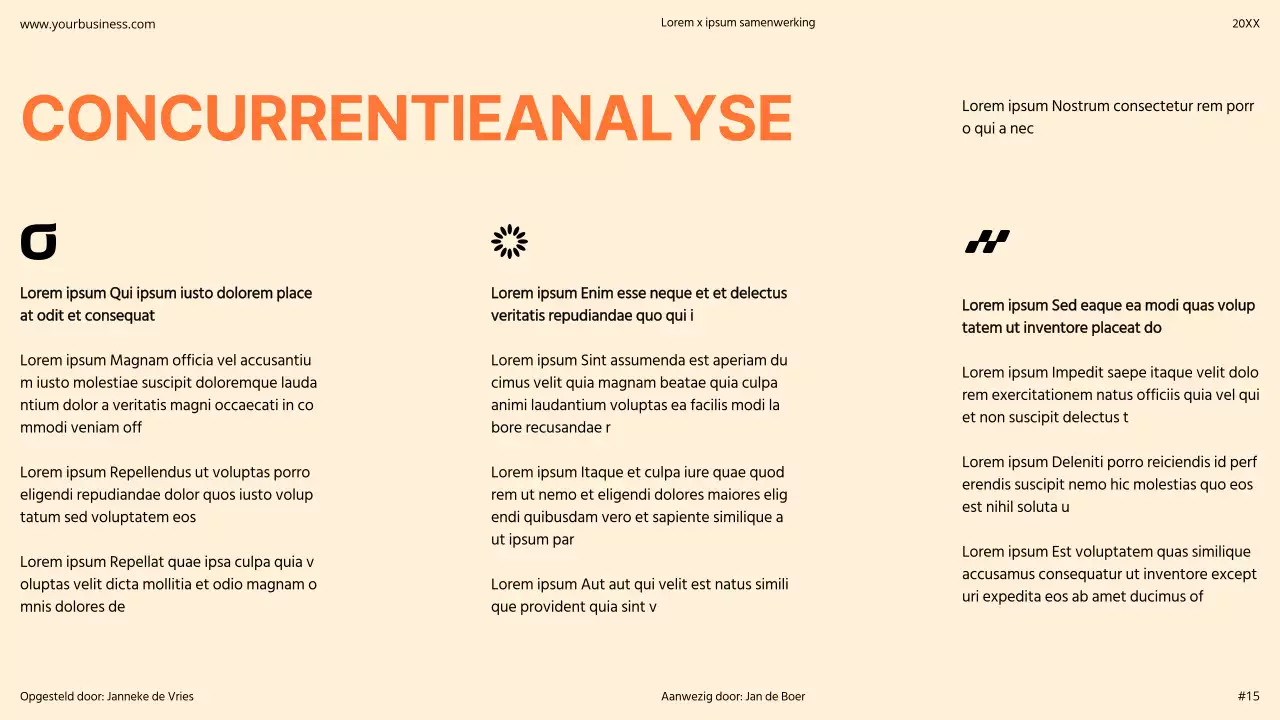 Oranje Modern Minimaal Vet Pitch Deck Voorstel