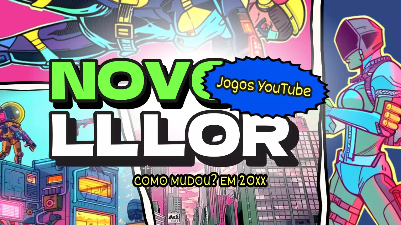 Miniatura de banda desenhada retro do YouTube em cor-de-rosa e amarelo