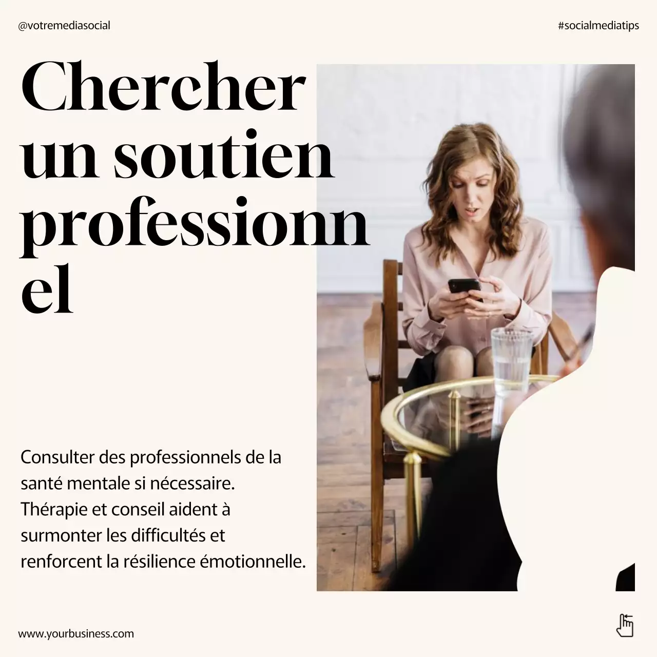 Beige Minimal Mental Wellness Good Lifestyle Instagram Carousel Post