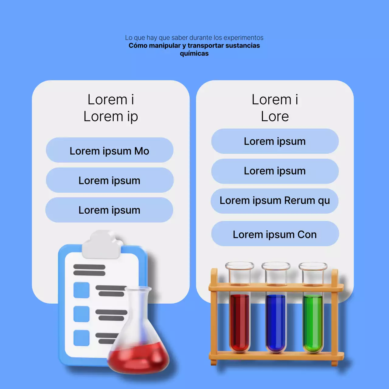 Consejos de seguridad para laboratorios en blanco y azul