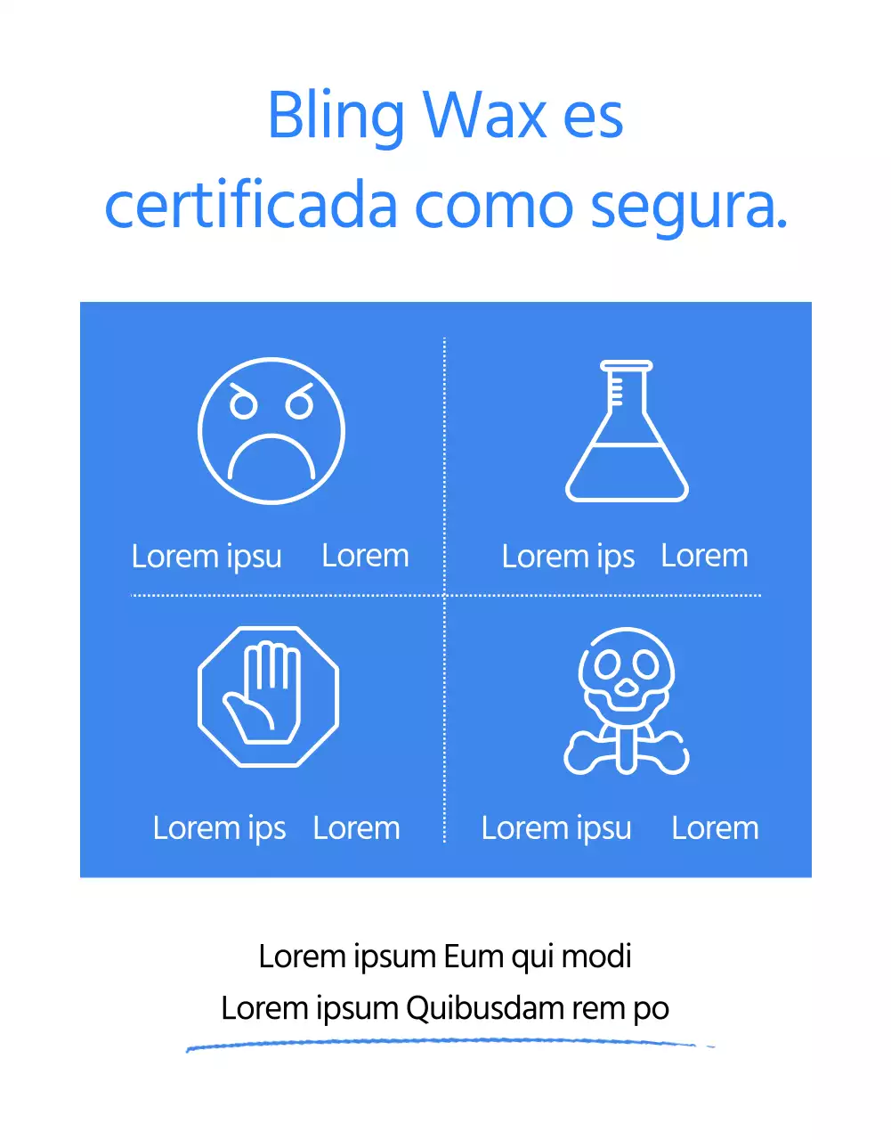 Anuncio minimalista de lavado de coches con fondo azul